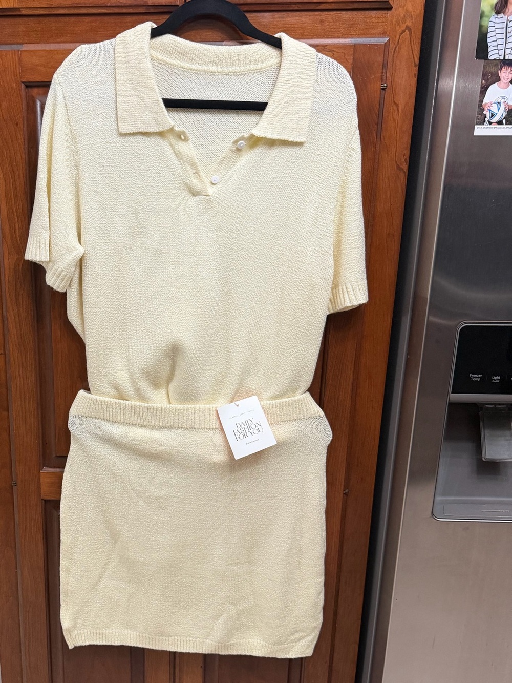 Soft Apricot  Knit Polo Top & Skirt Set - NWT - Size XXL